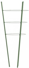 5 db zöld acél kerti növénytámasz 3 gyűrűvel 45 cm