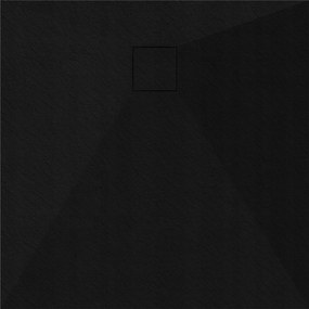Zuhanytálca Szögletes 90x90 Kő Mintás 2,6 CM Fekete Szifon