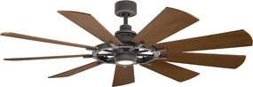 KICHLER KLF-GENTRY-65-WZ GENTRY Ventilátoros lámpa Sötét Dió, Könnyű Dió, Cink LED IP44
