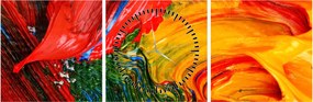 Kép - Kékítő absztrakció ecsettel (órával) (90x30 cm)