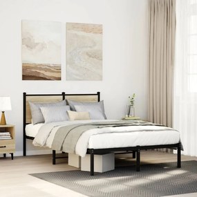 sonoma tölgy színű fém ágykeret matrac nélkül 120 x 200 cm