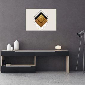 Kép - Absztrakció arany és fehér N⁰1 (70x50 cm)