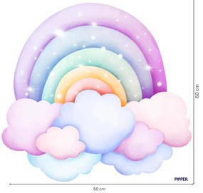 PIPPER. Textil falmatrica "Szivárvány felhőkkel 2"