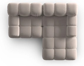 Világosbarna bársony moduláris sarokkanapé (jobb oldali) Bellis – Micadoni