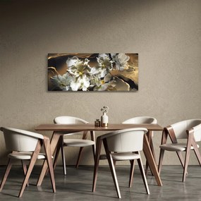 Kép - Orchidea virágok márvány háttérrel (120x50 cm)