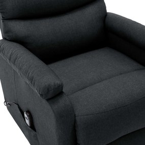 sötétszürke szövet felállást segítő fotel