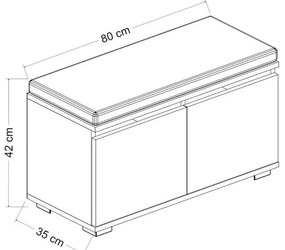 Cipőtároló Drago - Walnut, Black