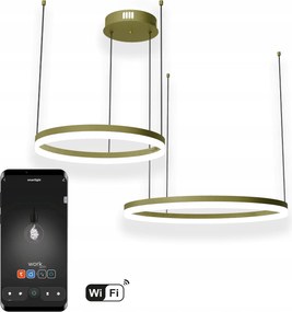 Tuya WiFi kerek lámpa 60cm+40cm Led arany lógó gyűrű kör