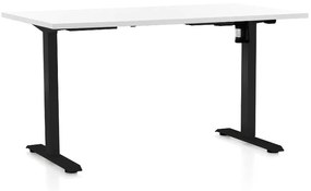 OfficeTech A állítható magasságú asztal, 140 x 80 cm, fekete alap, fehér