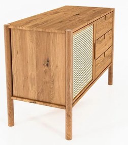 Alacsony tölgyfa komód 97x69 cm Pola - The Beds