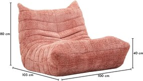 Rózsaszín buklé babzsákfotel Mask – Mauro Ferretti