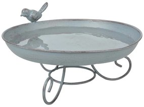 Fém madáritató, lábakon álló, szürke, 22 cm átmérőjű