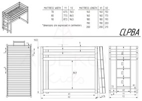 Magasított fenyőfa gyerekágy 70x160 cm CLPBA - Adeko