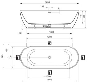 Ravak CC71A00000 - FREEDOM kád 170x87 cm akril/fényes fehér