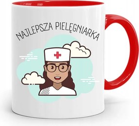 Piros Bögre Ajándék A Legjobb Ápolónőnek fényképes nyomtatással