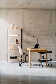 Fekete polcos állvány tölgyfa dekorral 80x163x35 cm Teidi – noo.ma