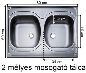 Lorett 1 konyhabútor 200 cm Meszes tölgy