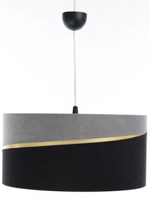 Csillár zsinóron SWING 1xE27/60W/230V fekete/szürke/arany