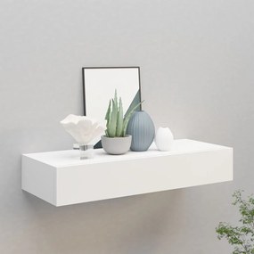 fehér MDF falra szerelhető fiókos polc 60 x 23,5 x 10 cm
