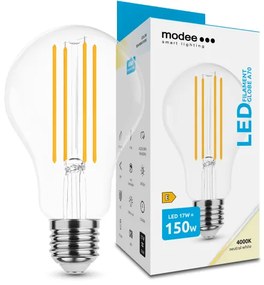 LED lámpa , égő , izzószálas hatás , filament  , E27 foglalat , A70 , 17 Watt , 2452 lumen , természetes fehér , Modee