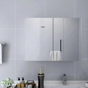 fehér MDF tükrös fürdőszobaszekrény 80 x 15 x 60 cm