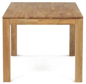 Étkezőasztal 160x90x75, tömör fehér tölgy, olajos felületkezelés, 8x8 cm-es lábak