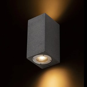 RENDL KANE II fali lámpa beton/dekor sötét gránit 230V LED GU10 2x5W IP65
