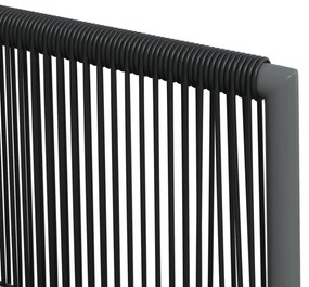 4 db fekete polyrattan kerti szék párnával 54x60,5x83,5 cm