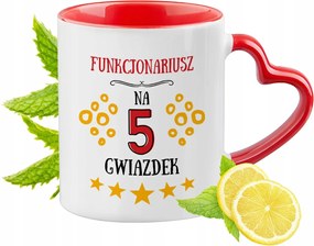 Piros bögre szív alakú füllel Rendőrnek Ajándék