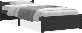 vidaXL fekete tömör fa ágykeret 90x200 cm