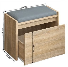 Pad rakodótérrel, tölgy sonoma, BERGI