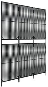 fekete 3-paneles polyrattan térelválasztó