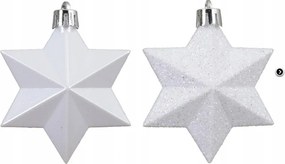12 db-os karácsonyfadísz szett – fehér csillag, 12,3 cm (12 db)