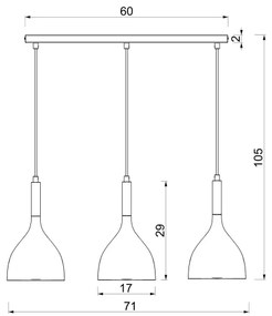 Csillár zsinóron NOAK WOOD 3xE27/15W/230V fehér/bükkfa