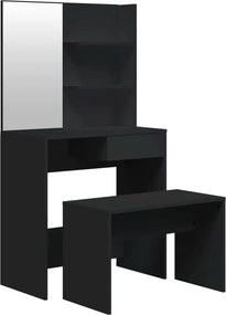 vidaXL fekete fésülködőasztal szett 74,5 x 40 x 141 cm