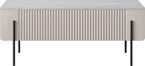 Malmi fiókos dohányzóasztal 100 cm - kasmír / crema bianca / fekete lábak
