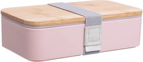 SNACK PACK uzsonnás doboz bambusz fedéllel, rózsaszín 18,5 x 10,5cm