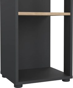 Polcos tároló könyvespolc 36x36x180cm fekete KH09-1