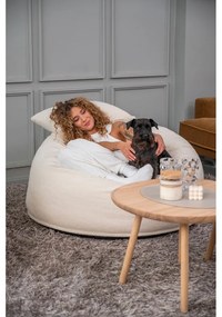 Krémszínű buklé babzsákfotel Om 110 – SLOWDOWN