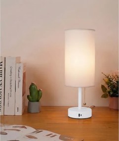 BRILAGI - USB-portos asztali lámpa TABLON 1xE27/25W/230V fehér