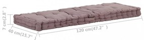 tópszínű pamut raklappadló-párna 120 x 40 x 7 cm