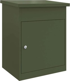 vidaXL Csomagzáró doboz tárolóval Oliva zöld 47.5 x 38 x 59 cm Acél