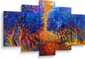 Kép - őszi fa koronák, modern impresszionizmus (150x105 cm)