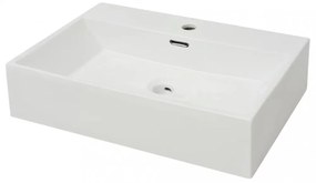 Fehér kerámia mosdó csaptelep furattal 60,5x42,5x14,5 cm