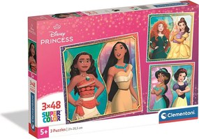 Disney Hercegnők Portrait 3x48 db-os puzzle Clementoni