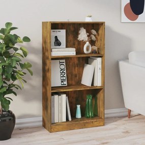 füstös tölgy színű szerelt fa könyvszekrény 60 x 24 x 109 cm