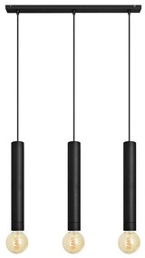 Csillár zsinóron TUBA 3xE27/15W/230V fekete