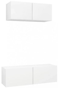 vidaXL 2 részes fehér szerelt fa TV-szekrényszett