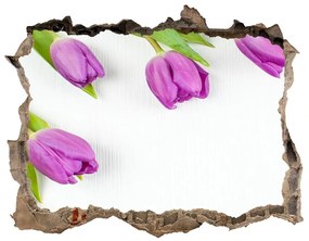 3d-s lyuk vizuális effektusok matrica Lila tulipánok nd-k-78573099