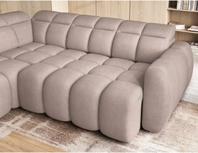 Világosbarna buklé kinyitható-tárolóhelyes sarokkanapé (bal oldali-L alakú) Falconn – ELTAP